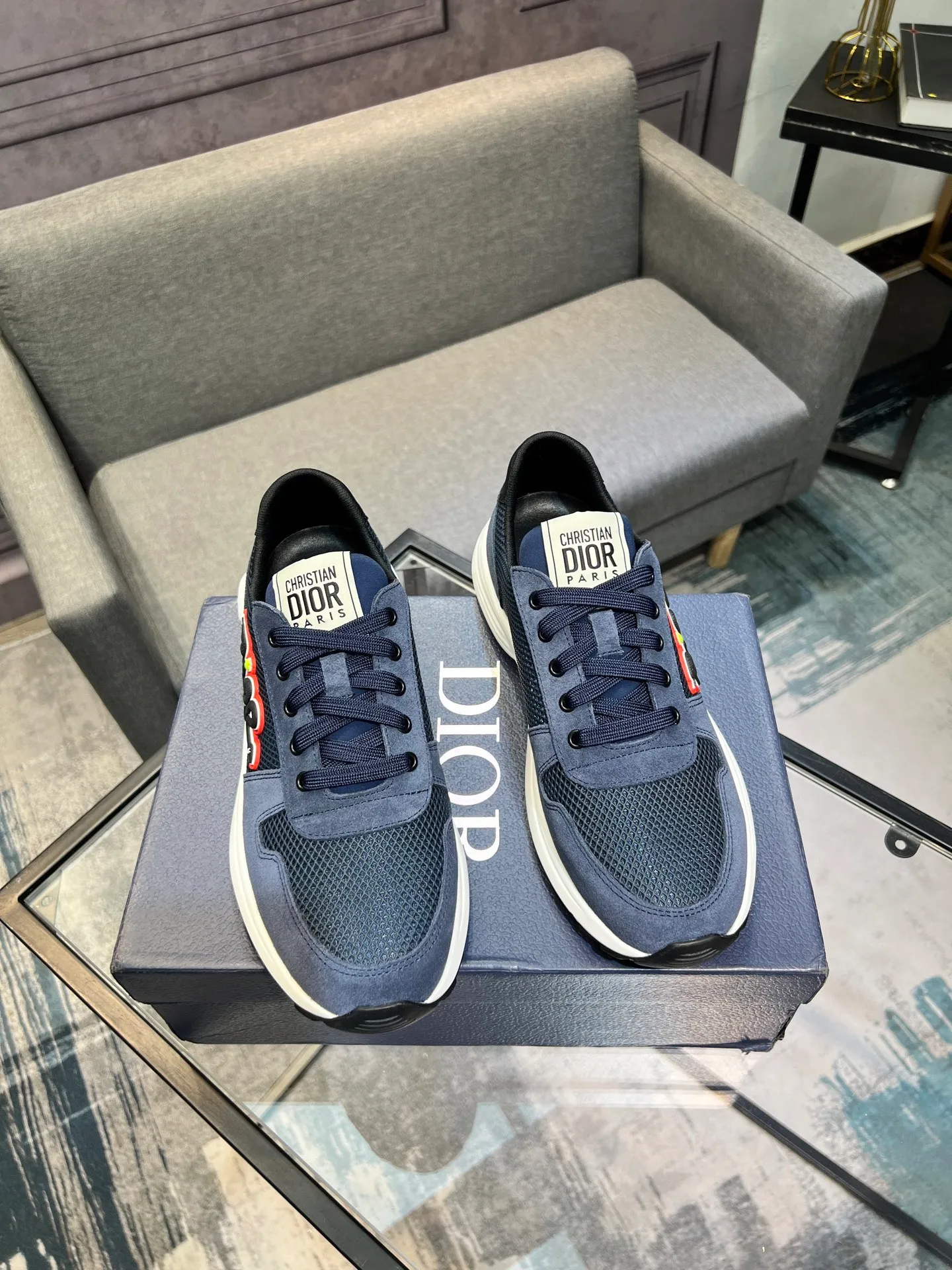 Men's shoes 💰420 [Dior] popular men's shoes, imported mesh splicing material, really inside. Original sole provided by the original factory, 38-45 (45 customized, non-refundable)